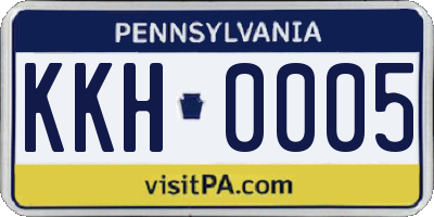 PA license plate KKH0005