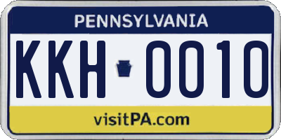 PA license plate KKH0010