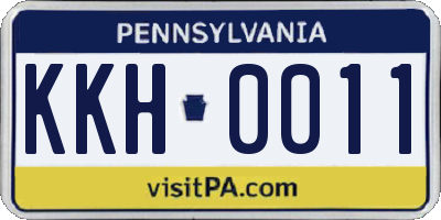 PA license plate KKH0011