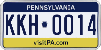 PA license plate KKH0014