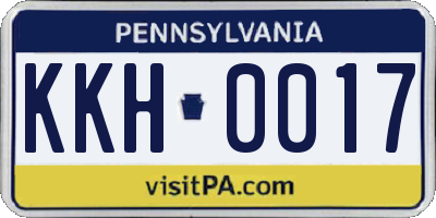 PA license plate KKH0017