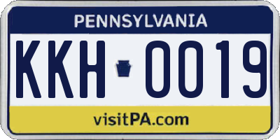 PA license plate KKH0019