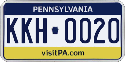 PA license plate KKH0020
