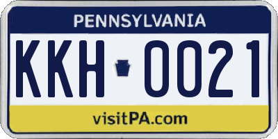 PA license plate KKH0021