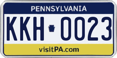 PA license plate KKH0023