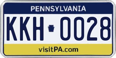 PA license plate KKH0028