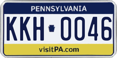 PA license plate KKH0046