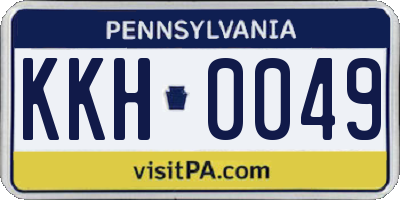PA license plate KKH0049