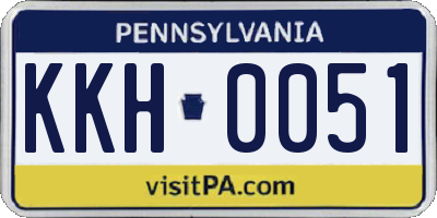 PA license plate KKH0051