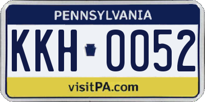 PA license plate KKH0052