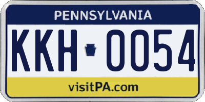 PA license plate KKH0054