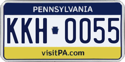 PA license plate KKH0055