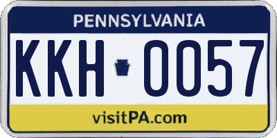 PA license plate KKH0057