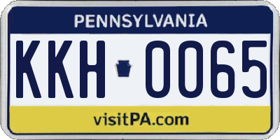 PA license plate KKH0065