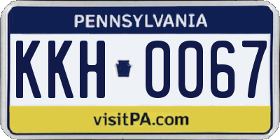 PA license plate KKH0067