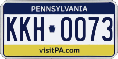 PA license plate KKH0073