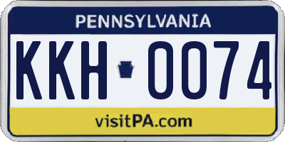 PA license plate KKH0074
