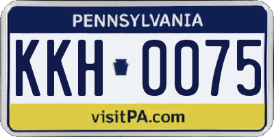 PA license plate KKH0075