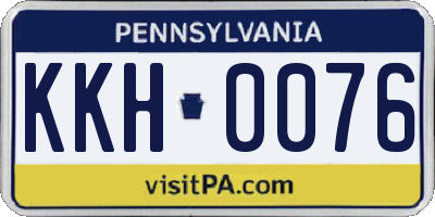PA license plate KKH0076