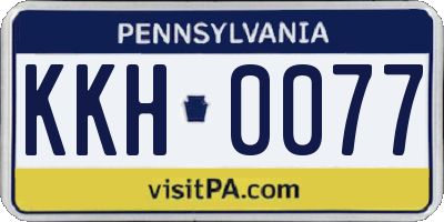 PA license plate KKH0077