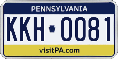PA license plate KKH0081