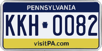 PA license plate KKH0082