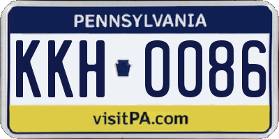 PA license plate KKH0086
