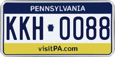 PA license plate KKH0088