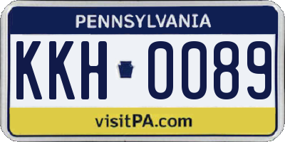 PA license plate KKH0089