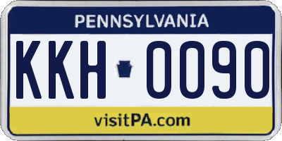 PA license plate KKH0090
