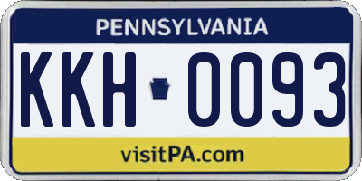 PA license plate KKH0093