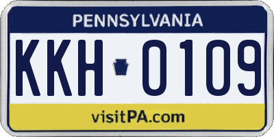 PA license plate KKH0109