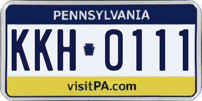 PA license plate KKH0111