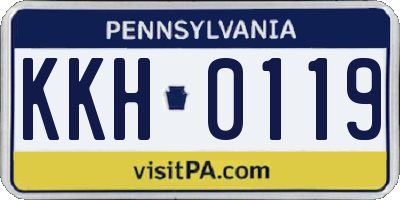 PA license plate KKH0119