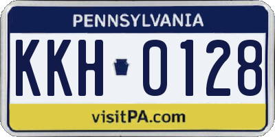 PA license plate KKH0128