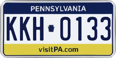 PA license plate KKH0133