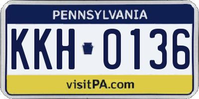 PA license plate KKH0136
