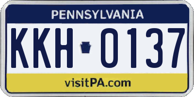PA license plate KKH0137