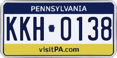 PA license plate KKH0138