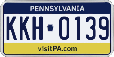 PA license plate KKH0139