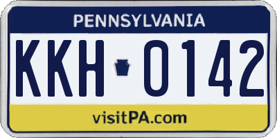 PA license plate KKH0142