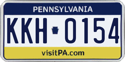 PA license plate KKH0154