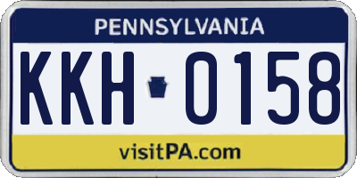 PA license plate KKH0158