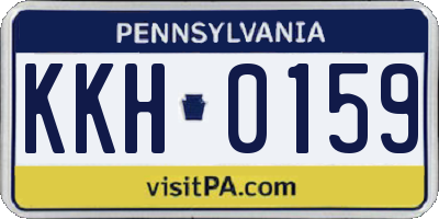 PA license plate KKH0159