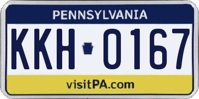 PA license plate KKH0167