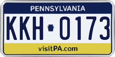 PA license plate KKH0173