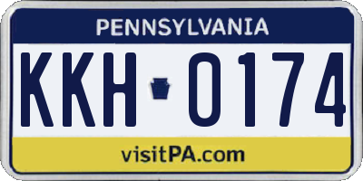 PA license plate KKH0174