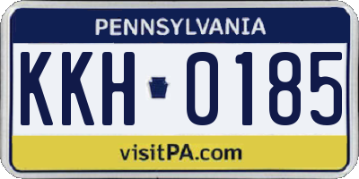 PA license plate KKH0185