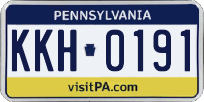 PA license plate KKH0191