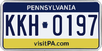 PA license plate KKH0197